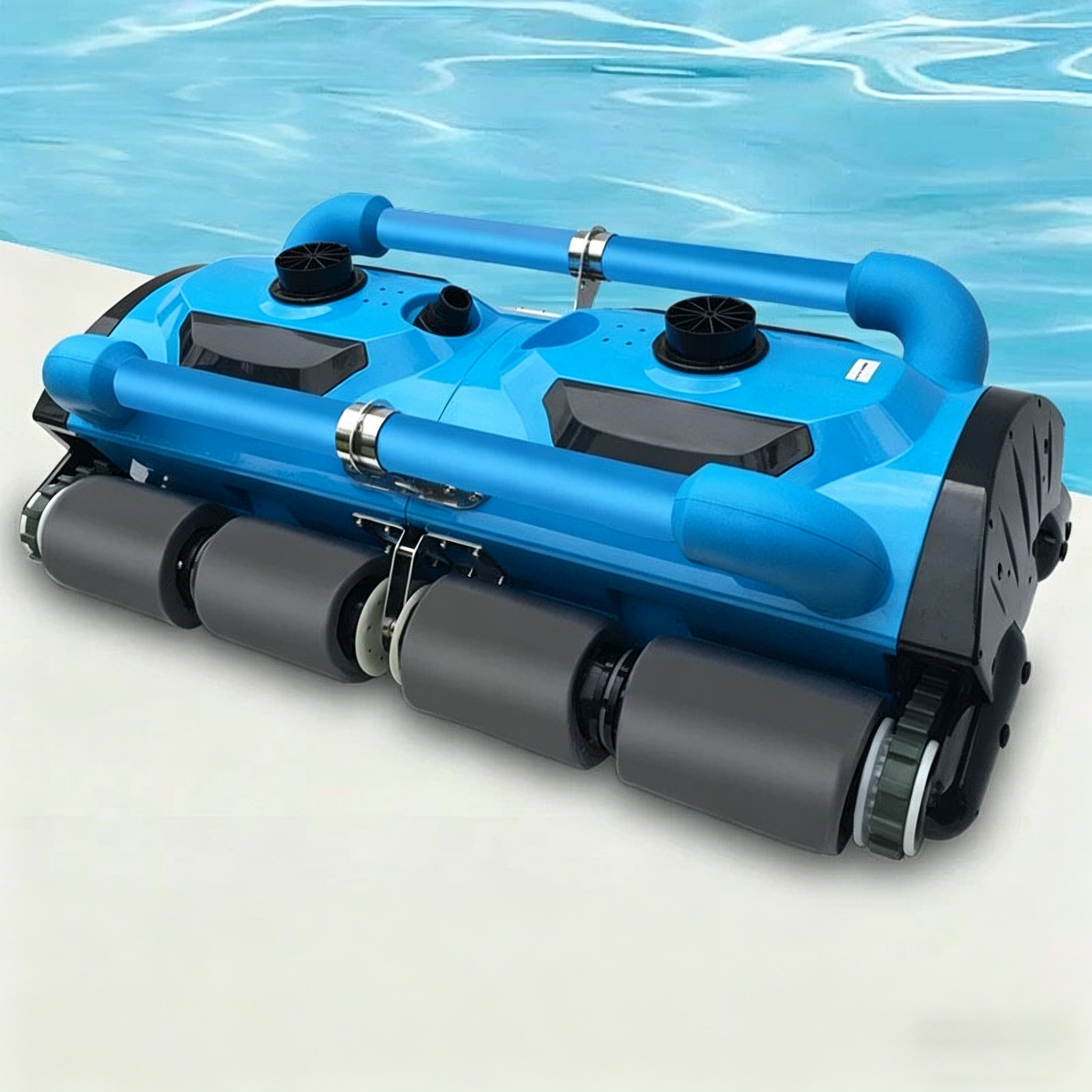 Robotic Pool Cleaner 200D with 40m Floating Cable, Remote Control, Trolly Cart