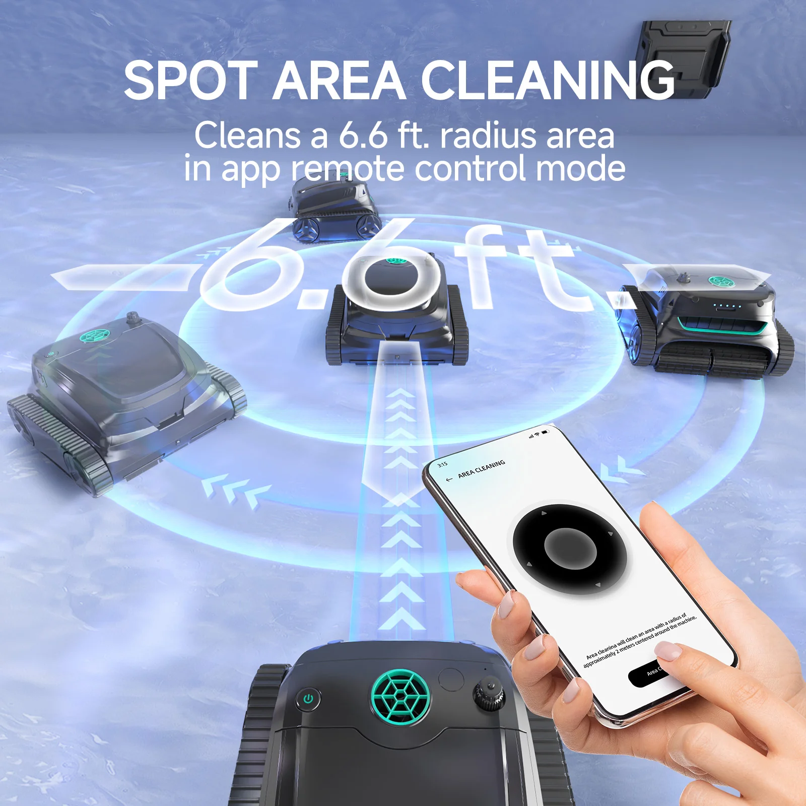 WYBOT S2 Pro Cordless Robotic Pool Cleaner with Underwater Self-Charging Dock — 7 Cleaning Modes, 210-min Runtime, up to 3230 sq.ft