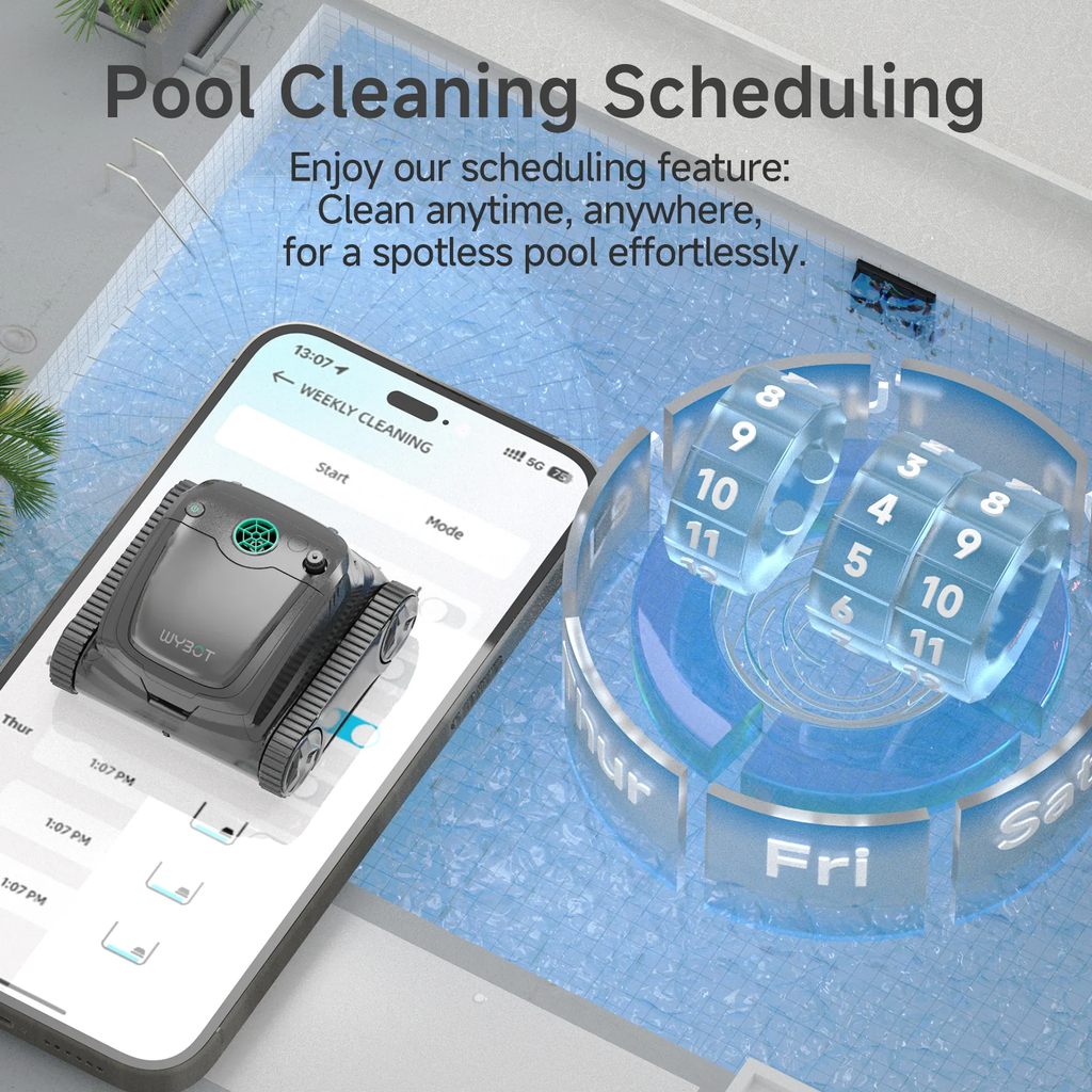 WYBOT S2 Pro Cordless Robotic Pool Cleaner with Underwater Self-Charging Dock — 7 Cleaning Modes, 210-min Runtime, up to 3230 sq.ft
