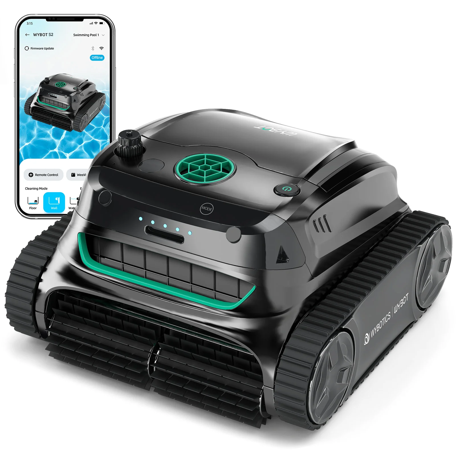 WYBOT S2 Robotic Pool Cleaner Vacuum with Smart APP Control