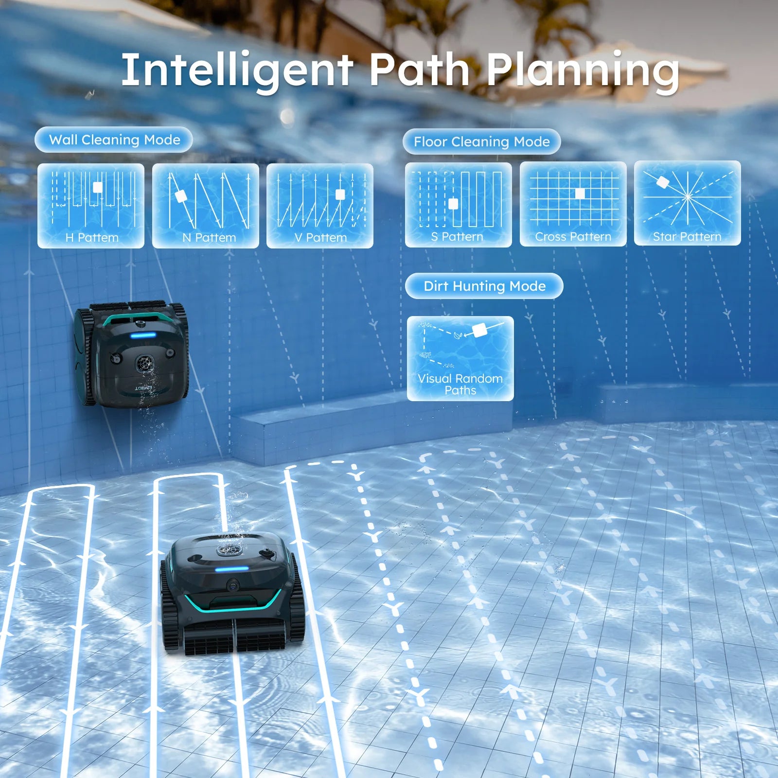 WYBOT C2 Vision Robotic Pool Cleaner Vacuum with AI Vision & Smart APP Control