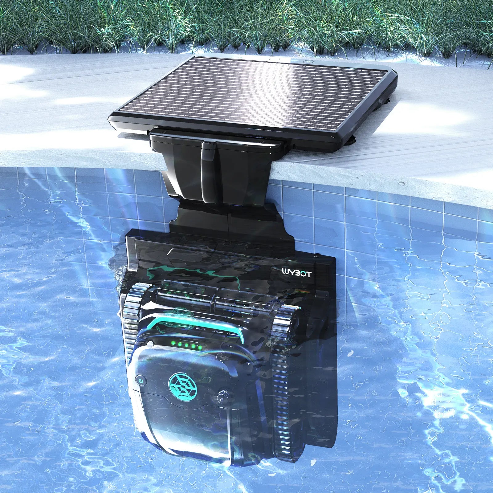 WYBOT S2 Solar Powered Robotic Pool Cleaner Self-Charging