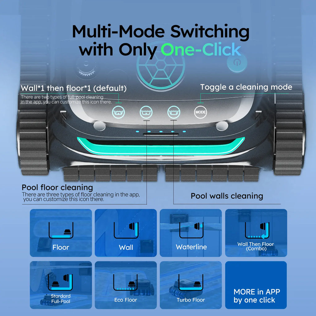 WYBOT S2 Solar Powered Robotic Pool Cleaner Self-Charging