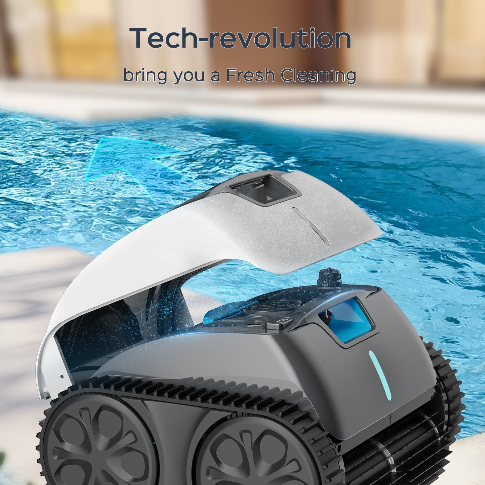 Wireless Robot Vacuum Pool Cleaner WYBOT C1PRO Rechargeable Clean Walls Background Cleaning 150Mins Running Time