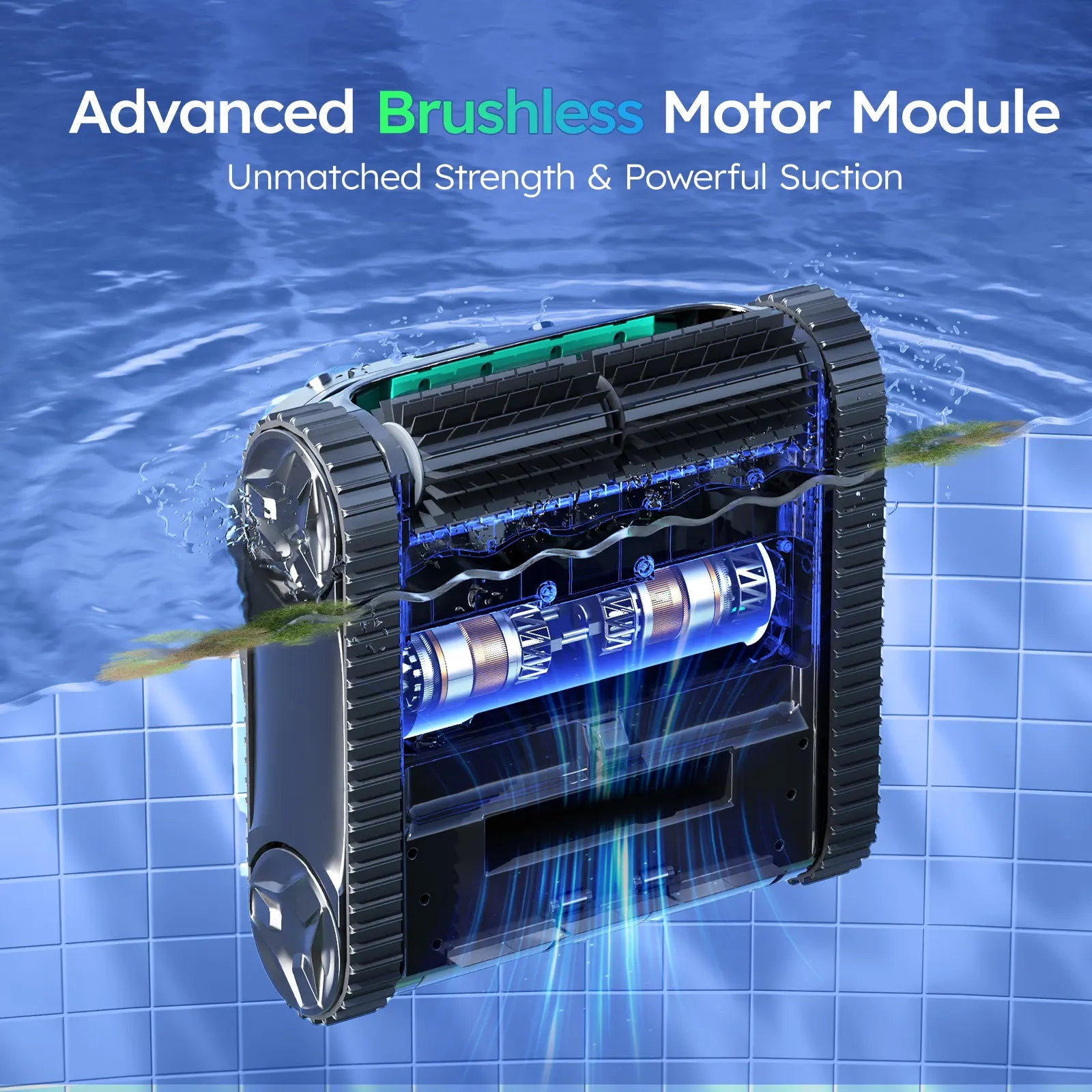 WYBOT S2 Solar Powered Robotic Pool Cleaner Self-Charging