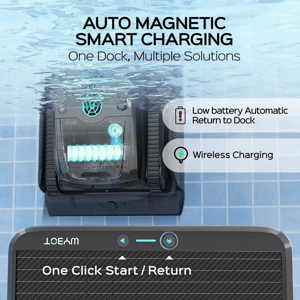 WYBOT S2 Solar Vision – World's 1st Solar-Powered Robotic Pool Cleaner with AI Vision & Auto Dock | 300 m²