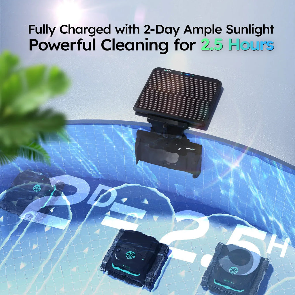 WYBOT S2 Solar Powered Robotic Pool Cleaner Self-Charging