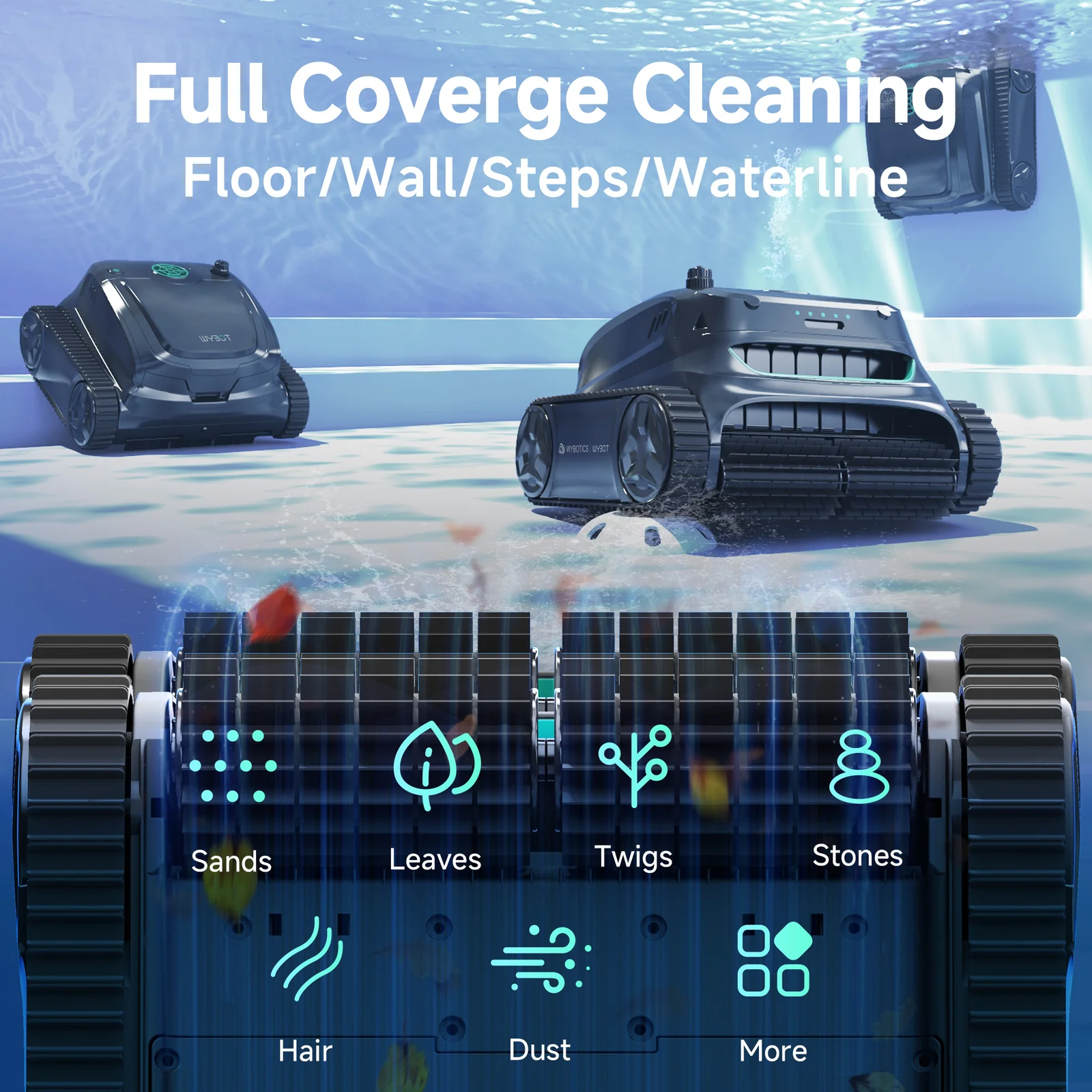 WYBOT S2 Robotic Pool Cleaner Vacuum with Smart APP Control