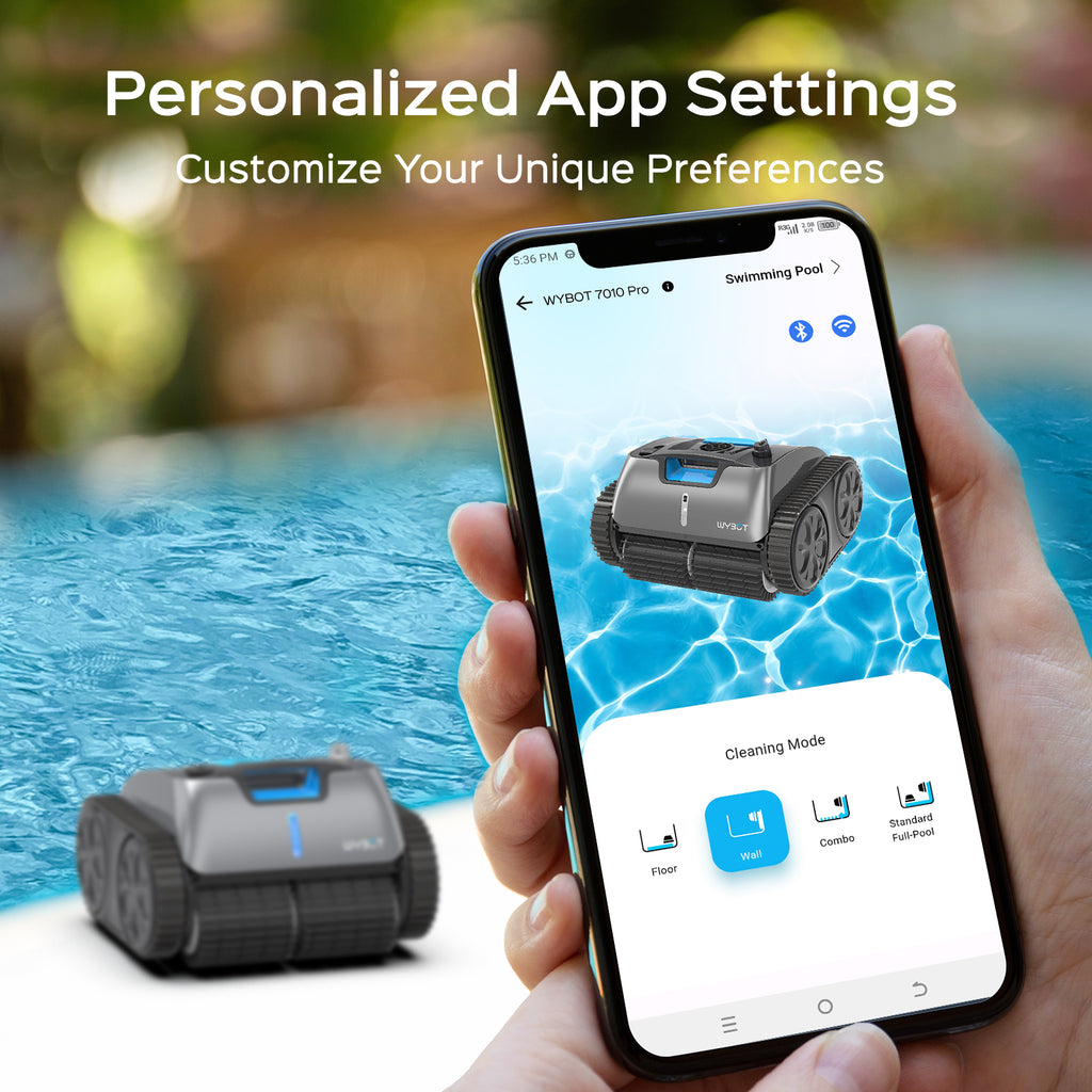 Wireless Robot Vacuum Pool Cleaner WYBOT C1PRO Rechargeable Clean Walls Background Cleaning 150Mins Running Time