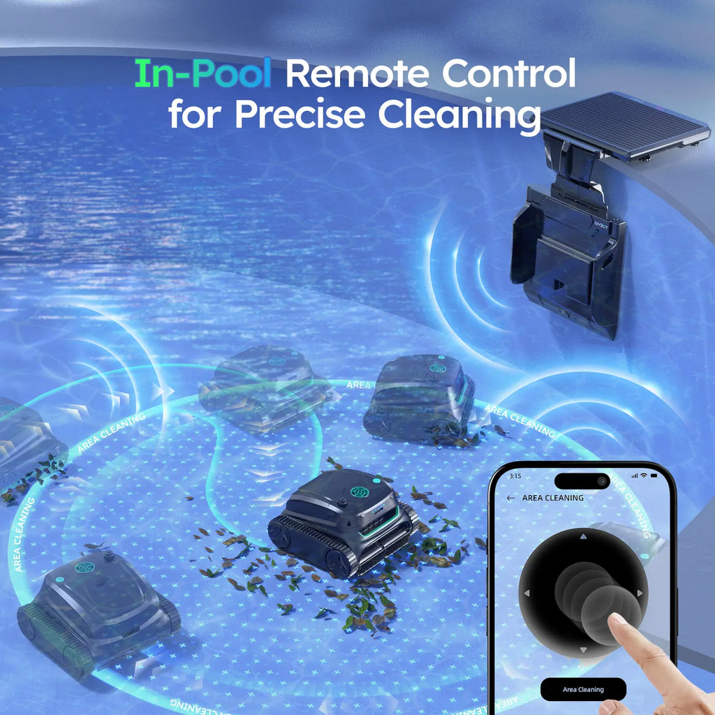 WYBOT S2 Solar Powered Robotic Pool Cleaner Self-Charging