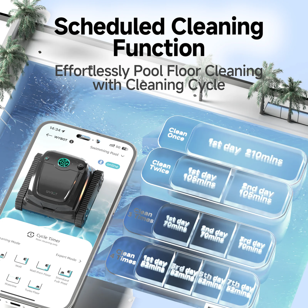 WYBOT S2 Robotic Pool Cleaner Vacuum with Smart APP Control