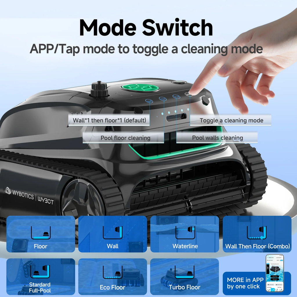 WYBOT S2 Robotic Pool Cleaner Vacuum with Smart APP Control