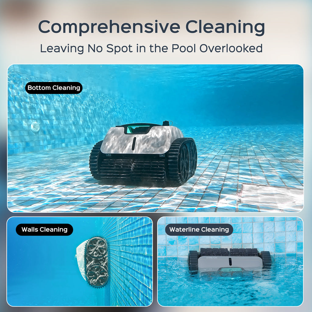 Wireless Robot Vacuum Pool Cleaner WYBOT C1PRO Rechargeable Clean Walls Background Cleaning 150Mins Running Time