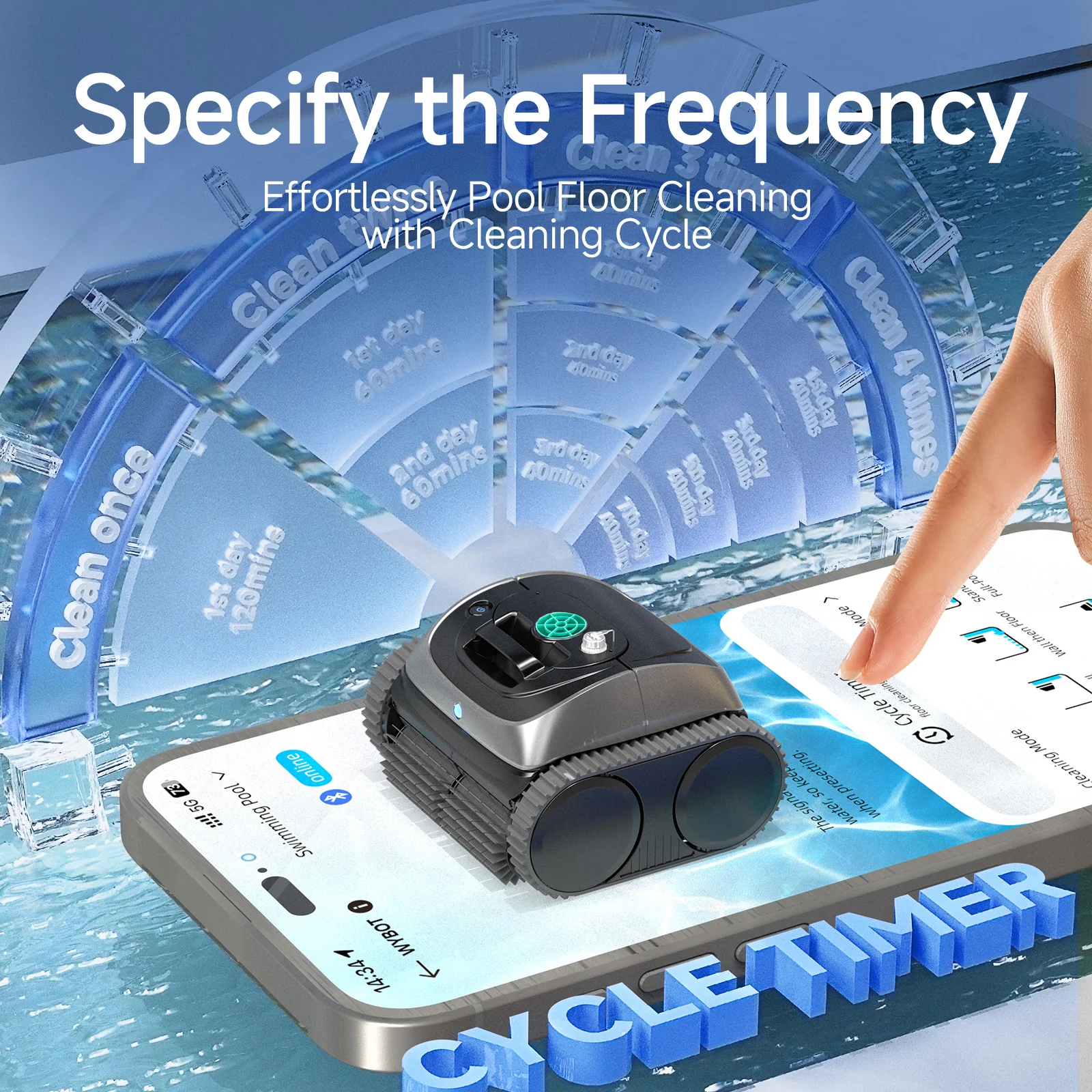 WYBOT C1 Robotic Pool Cleaner Vacuum with APP