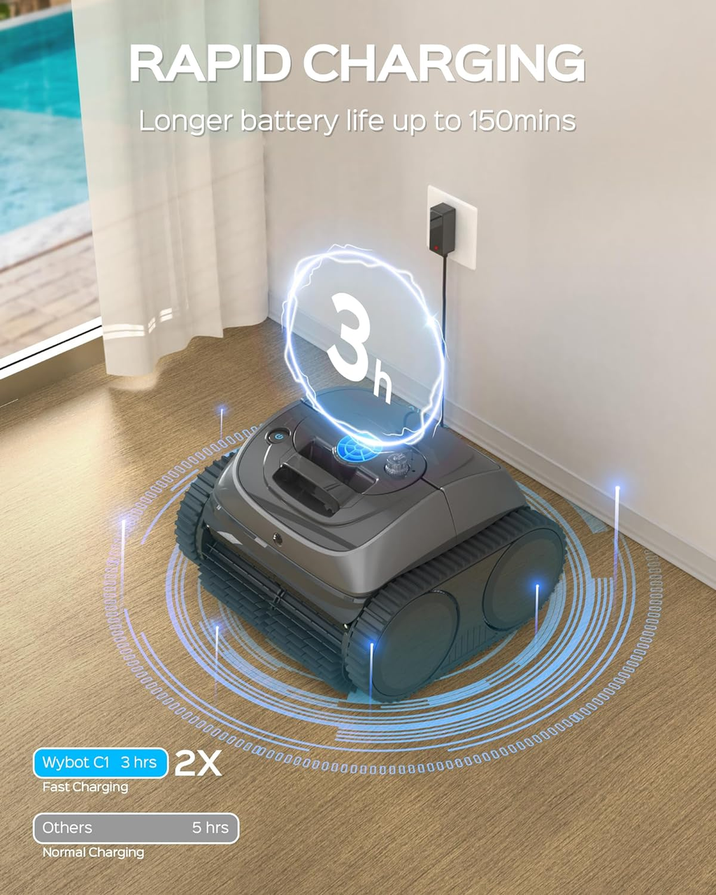 WYBOT C1 Robotic Pool Cleaner Vacuum with APP