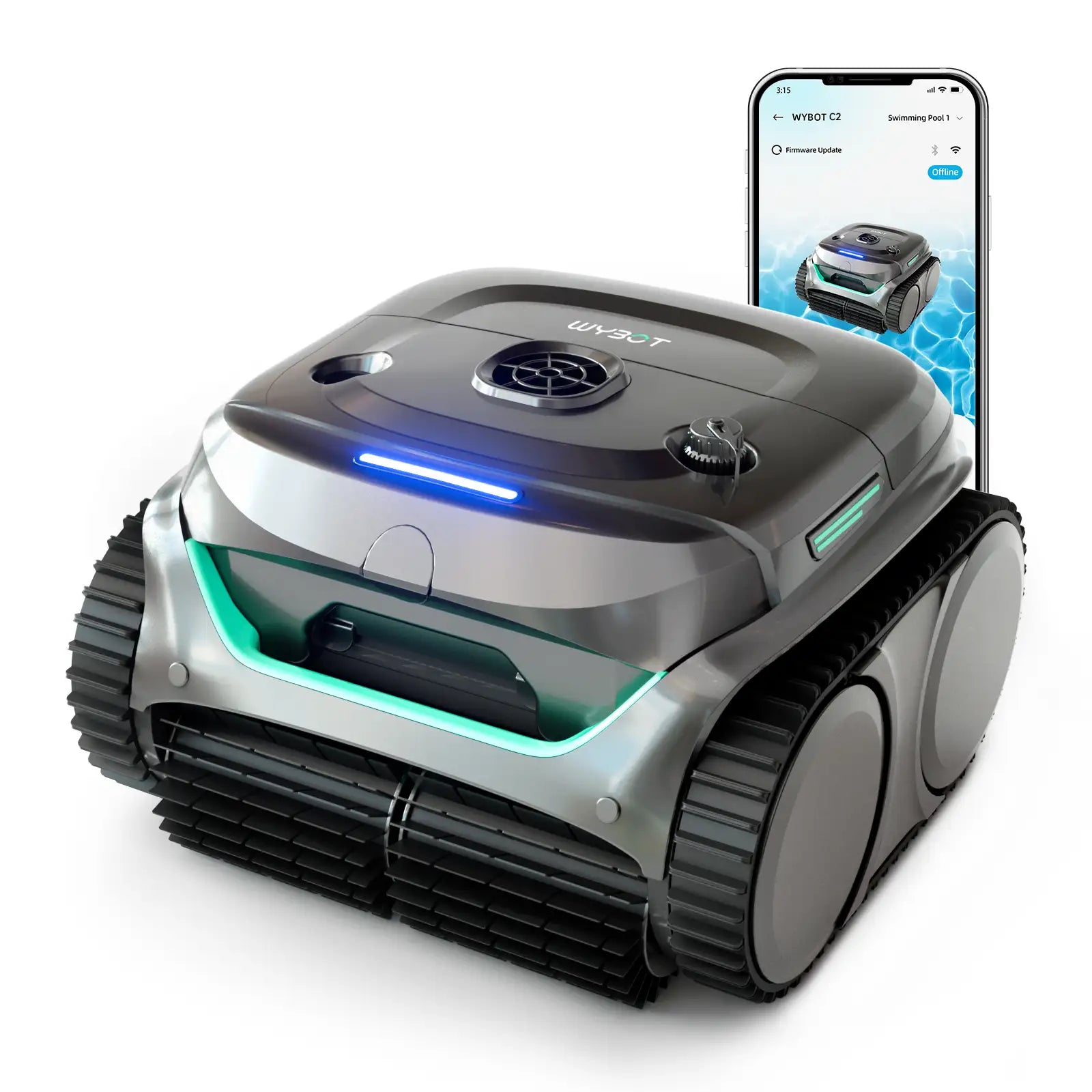 WYBOT C2 Cordless Robotic Pool Cleaner With App Control