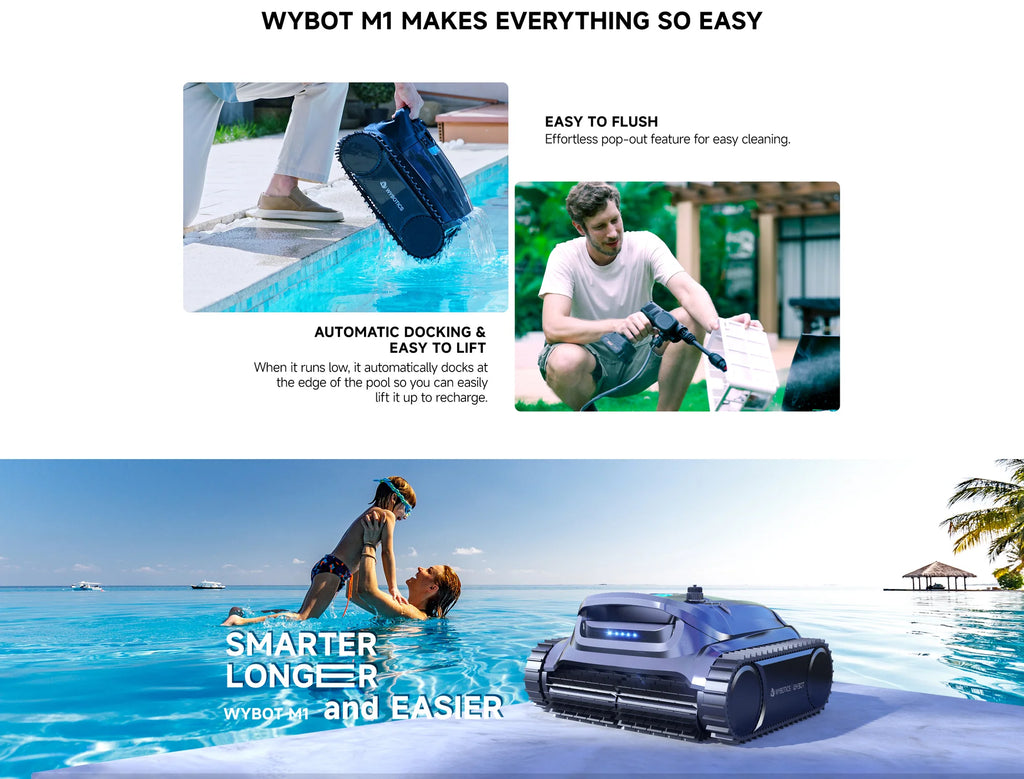WYBOT M1 Cordless Robotic Pool Cleaner With App Control