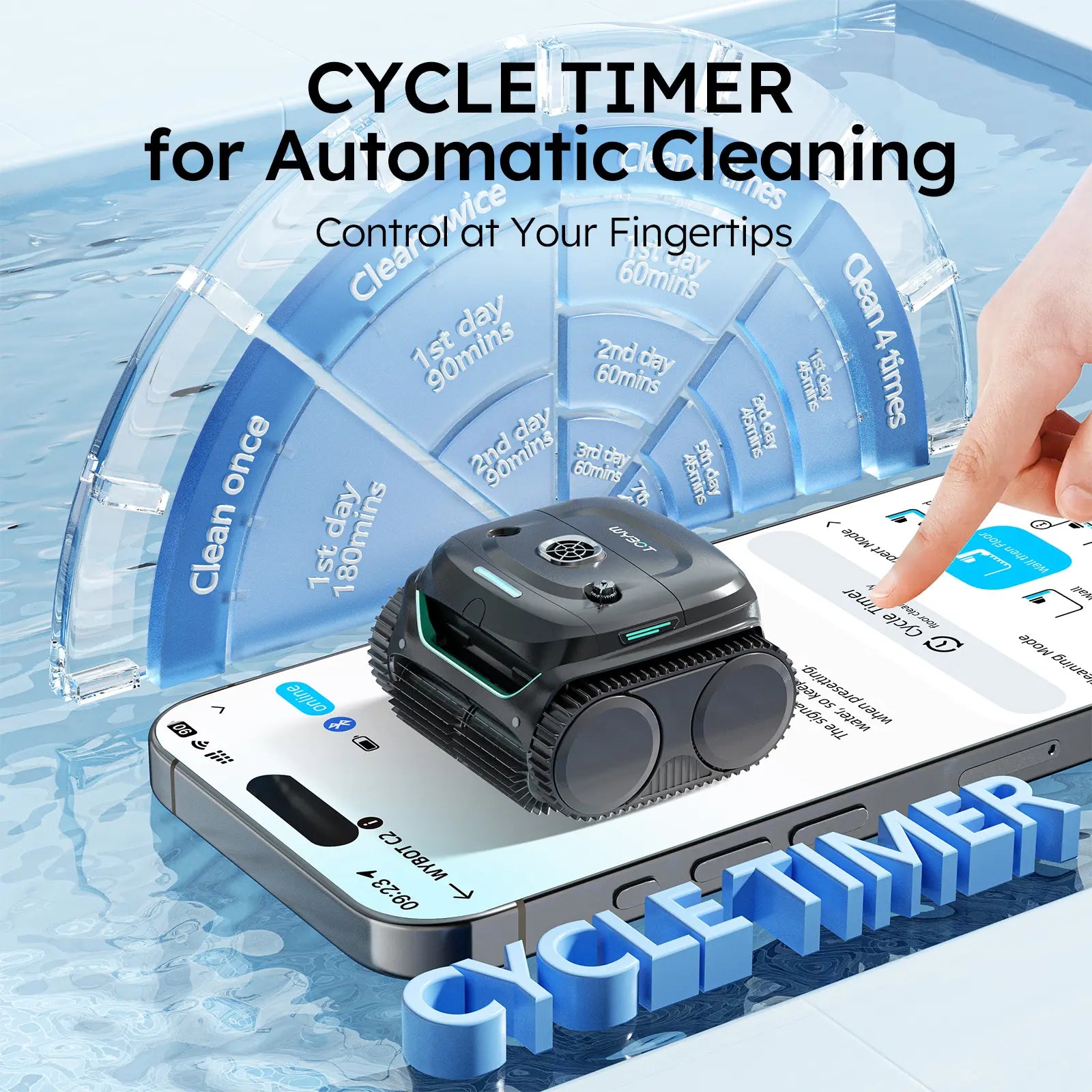 WYBOT C2 Cordless Robotic Pool Cleaner With App Control